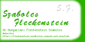 szabolcs fleckenstein business card